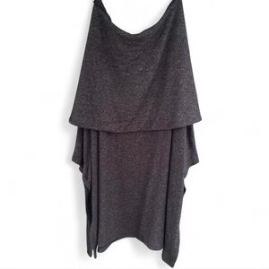Gray Cowl Neck Poncho